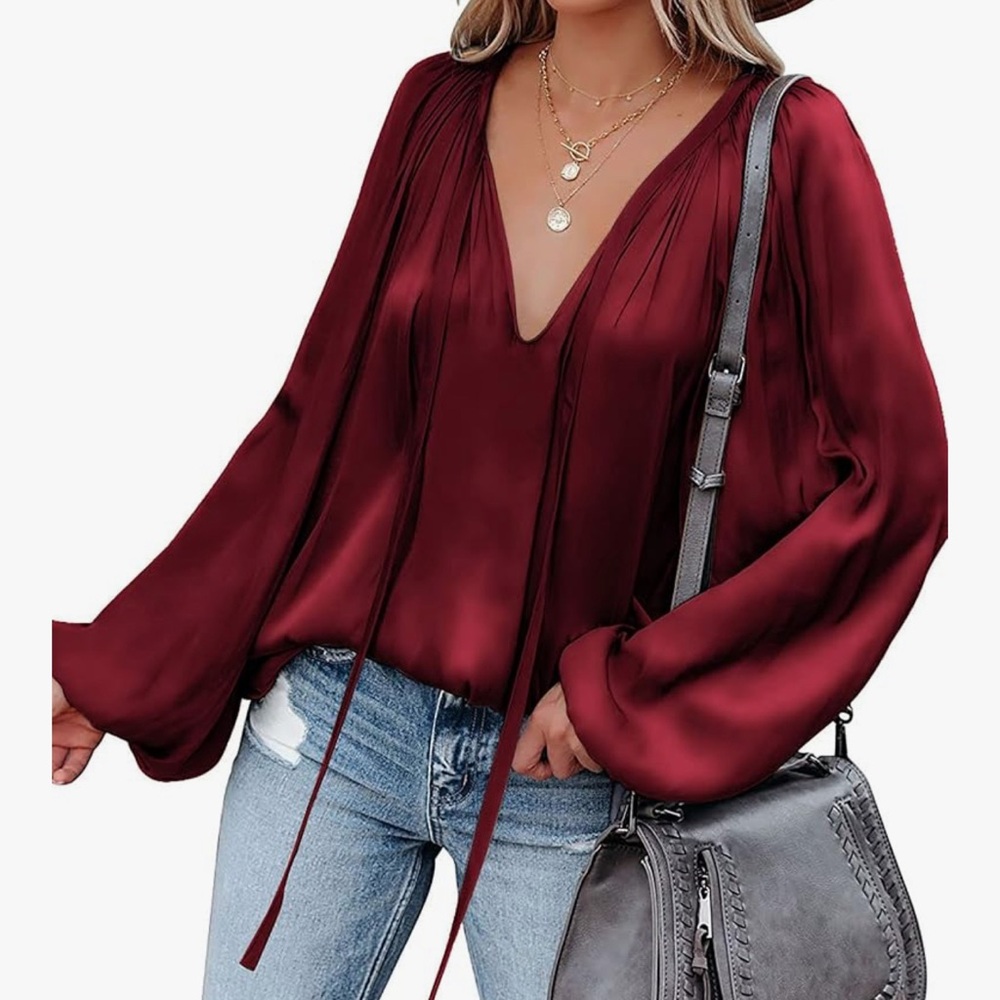 Elegant Burgundy Women's Top